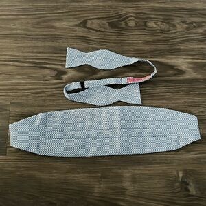 Vineyard Vines Whale Print Silk Cummerbund and Bow Tie